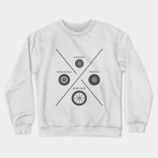 Roller blade wheels types - funny rollerblade & inline skate Crewneck Sweatshirt